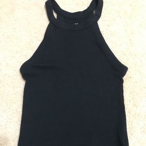 Halter neck black tank top